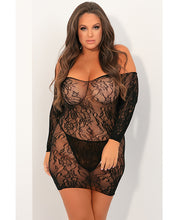 Seductive Lace Dress Black 1x-2x