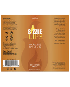 Sensuva Sizzle Lips Warming Gel - 4.2 Oz Cinnamon Pastry