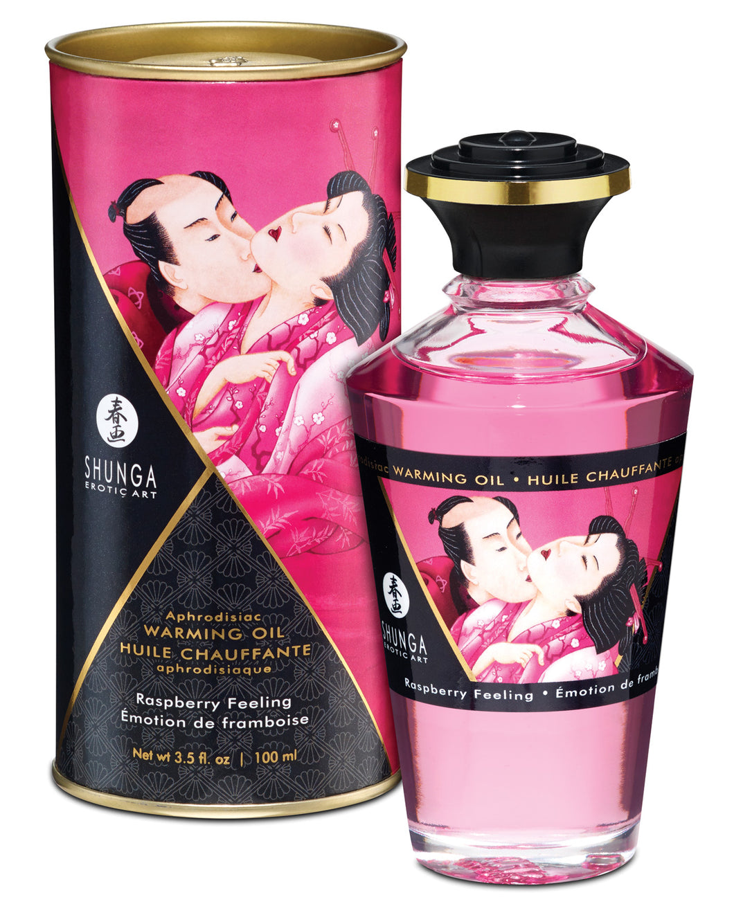 Shunga Warming Oil Raspberry Feeling  - 3.5 Oz.