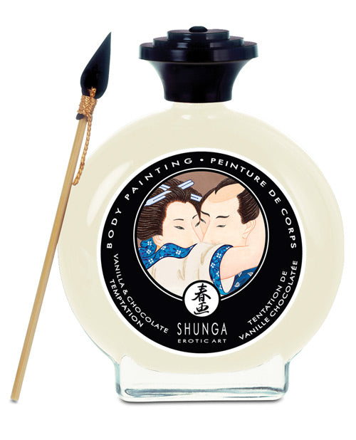 Shunga Edible Body Paint - 3.5 Oz Vanilla & Chocolate Temptation