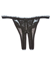 Scalloped Embroidery Crotchless Panty Black 3x-4x