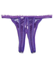 Scalloped Embroidery Crotchless Panty Purple O-s