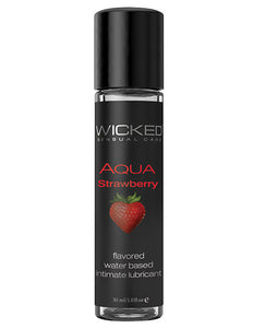 Wicked Sensual Care Aqua Waterbased Lubricant - 1 Oz Strawberry