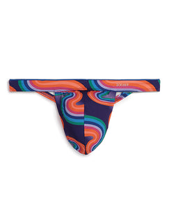 2xist Sliq Micro 1 Y-back Thong Far Out Wave Lg