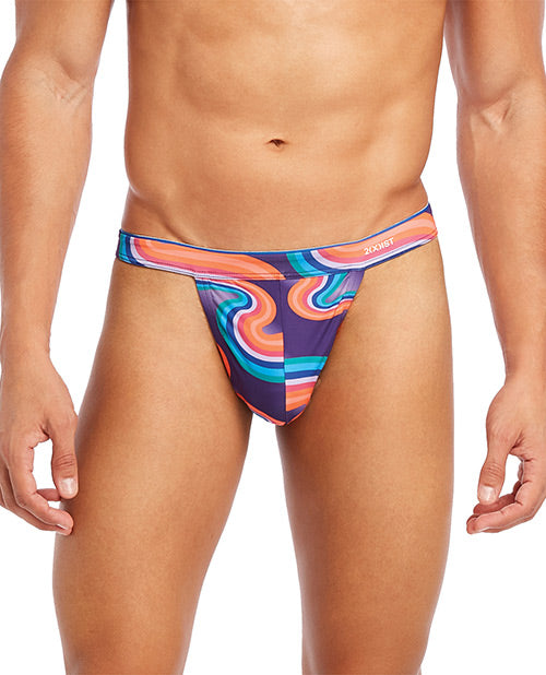 2xist Sliq Micro 1 Y-back Thong Far Out Wave Lg