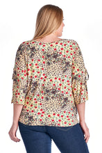 Christine V Plus Floral Printed Wrap Top - WholesaleClothingDeals - 3