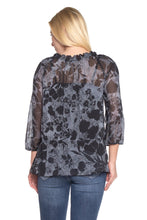 Women's Floral Printed Chiffon Button Front Top