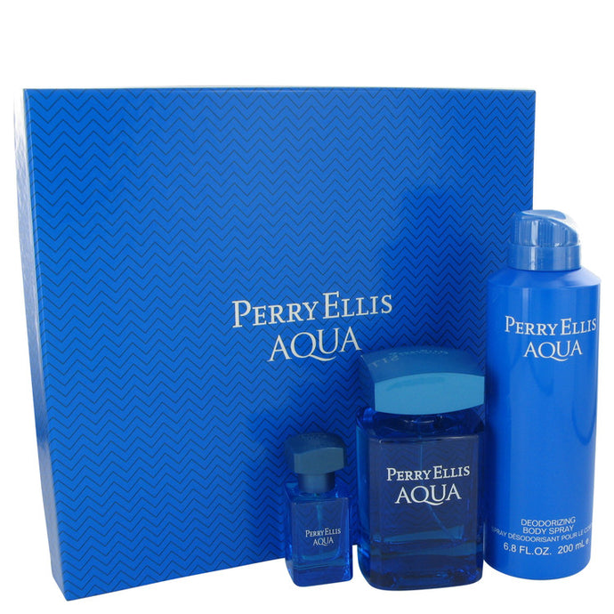 Perry Ellis Aqua by Perry Ellis Gift Set -- for Men