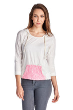 Urban Love Pullover Jersey Hoodie with Contrast Lace Pocket - WholesaleClothingDeals - 2