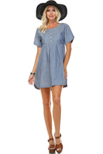 Marcelle Margaux Denim Button-Accent Scoop Neck Dress - WholesaleClothingDeals - 1