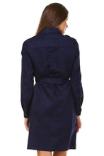 Sharagano Long Sleeve Suede Belted Dress -  - 8