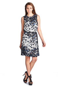 Sharagano Leopard Printed Blouson Dress - WholesaleClothingDeals - 1
