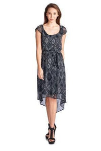 Sharagano Printed Chiffon High Low Dress - WholesaleClothingDeals - 7