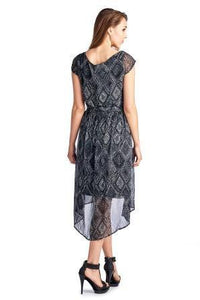 Sharagano Printed Chiffon High Low Dress - WholesaleClothingDeals - 8