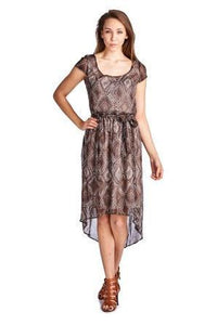 Sharagano Printed Chiffon High Low Dress - WholesaleClothingDeals - 2