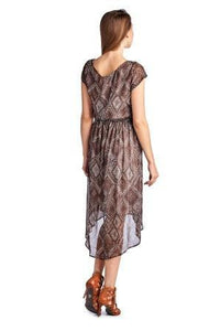 Sharagano Printed Chiffon High Low Dress - WholesaleClothingDeals - 3