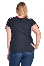 Christine V Plus V-Neck Top with Tie Sleeves - WholesaleClothingDeals - 4
