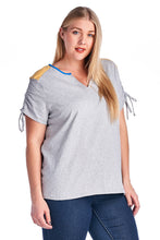 Christine V Plus V-Neck Top with Tie Sleeves - WholesaleClothingDeals - 6