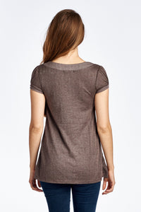 Coolwear Bell Sleeve Tunic with Front Pocket Detail - WholesaleClothingDeals - 3