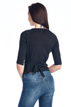 Bonnie & Bill Floral Embroidered Tie-Back Crop Sweater - WholesaleClothingDeals - 3