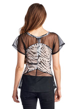 Urban Love Animal Print Burnout Mesh V-Neck Top - WholesaleClothingDeals - 4