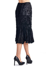 Urban Love Pleated Velour with Chiffon Long Skirt - WholesaleClothingDeals - 4