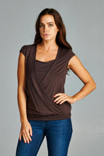 Christine V Short Sleeve Square Neck Wrap Top - WholesaleClothingDeals - 1