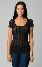 Urban Love Textured Knit Stretch Glitter Top - WholesaleClothingDeals - 1