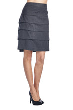 Larry Levine Stretch Tiered Pinstripe Skirt - WholesaleClothingDeals - 2