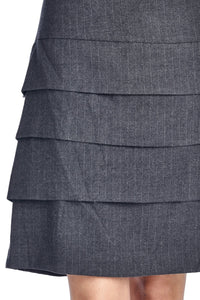 Larry Levine Stretch Tiered Pinstripe Skirt - WholesaleClothingDeals - 5