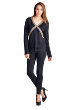 Larry Levine Long Sleeve Sweater Top - WholesaleClothingDeals - 2