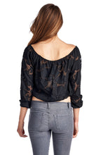 Urban Love 3/4 Sleeve Burnout Crop Top - WholesaleClothingDeals - 3