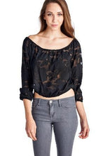 Urban Love 3/4 Sleeve Burnout Crop Top - WholesaleClothingDeals - 5