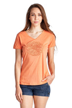 Christine V Short Sleeve Rose Embroidered V-Neck Tee - WholesaleClothingDeals - 10