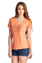Christine V Short Sleeve Rose Embroidered V-Neck Tee - WholesaleClothingDeals - 9