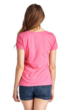 Christine V Short Sleeve Rose Embroidered V-Neck Tee - WholesaleClothingDeals - 16
