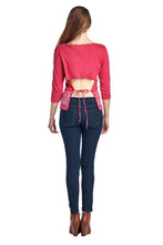 Urban Love Long Sleeve Open Tie Back Screened Top - WholesaleClothingDeals - 4