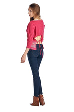 Urban Love Long Sleeve Open Tie Back Screened Top - WholesaleClothingDeals - 3