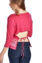 Urban Love Long Sleeve Open Tie Back Screened Top - WholesaleClothingDeals - 5