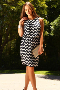 Women's Printed Dress with Side Pockets